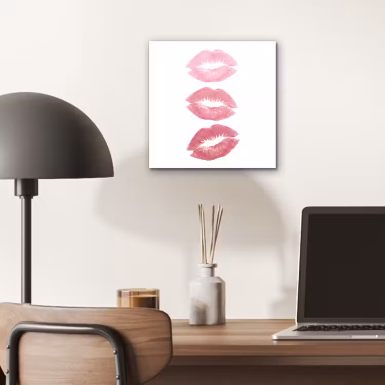Lippen - Kusafdruk - Roze - Modern - Abstract aluminium wit klein -sfeer5