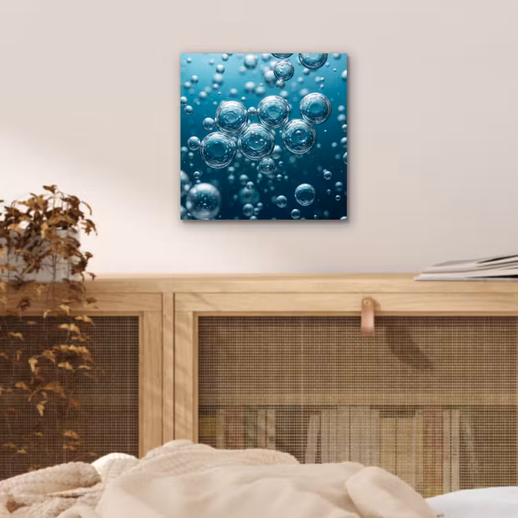 Luchtbellen - Dynamisch - Blauw aluminium wit klein -sfeer3