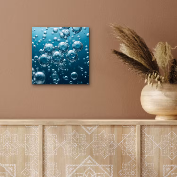 Luchtbellen - Dynamisch - Blauw aluminium wit klein -sfeer4