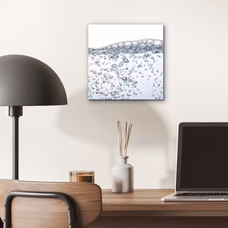 Luchtbellen - Water - Dynamisch aluminium wit klein -sfeer5
