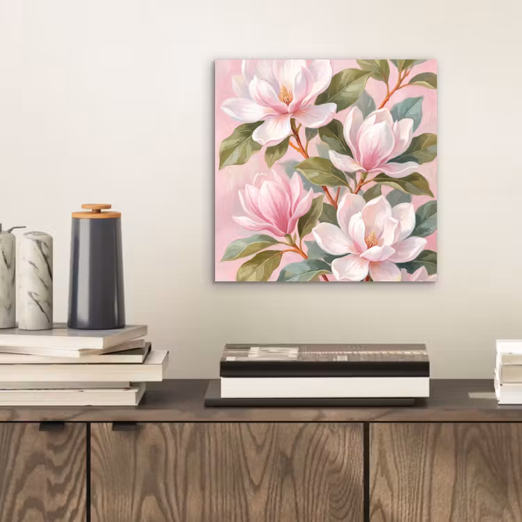 Magnolia's - Patroon - Roze aluminium wit klein -sfeer1