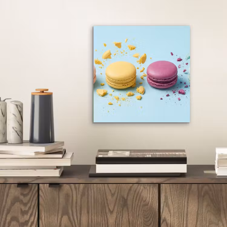 Macarons - Kleurrijk - Pastel aluminium wit klein -sfeer1
