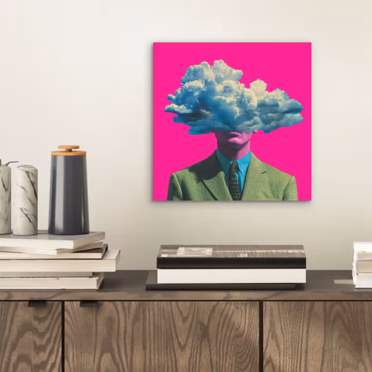 Man - Pak - Wolk - Roze aluminium wit klein -sfeer1