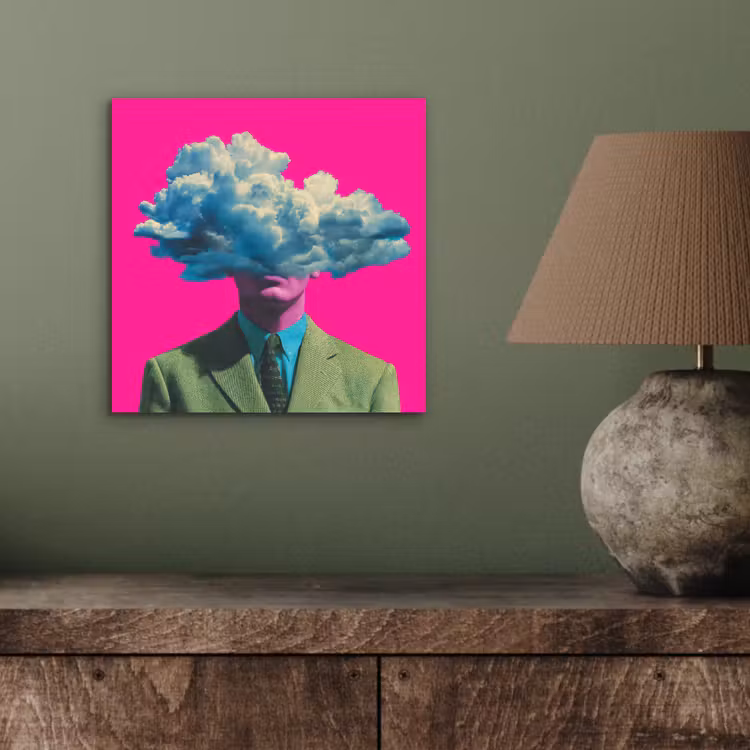 Man - Pak - Wolk - Roze aluminium wit klein -sfeer2