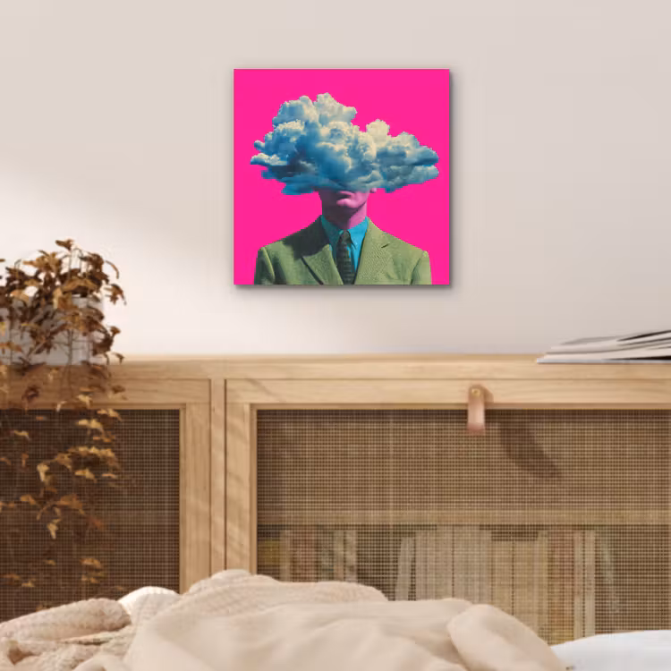 Man - Pak - Wolk - Roze aluminium wit klein -sfeer3