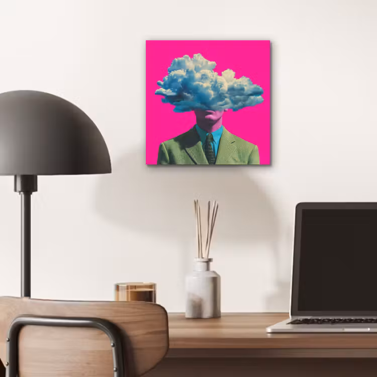 Man - Pak - Wolk - Roze aluminium wit klein -sfeer5