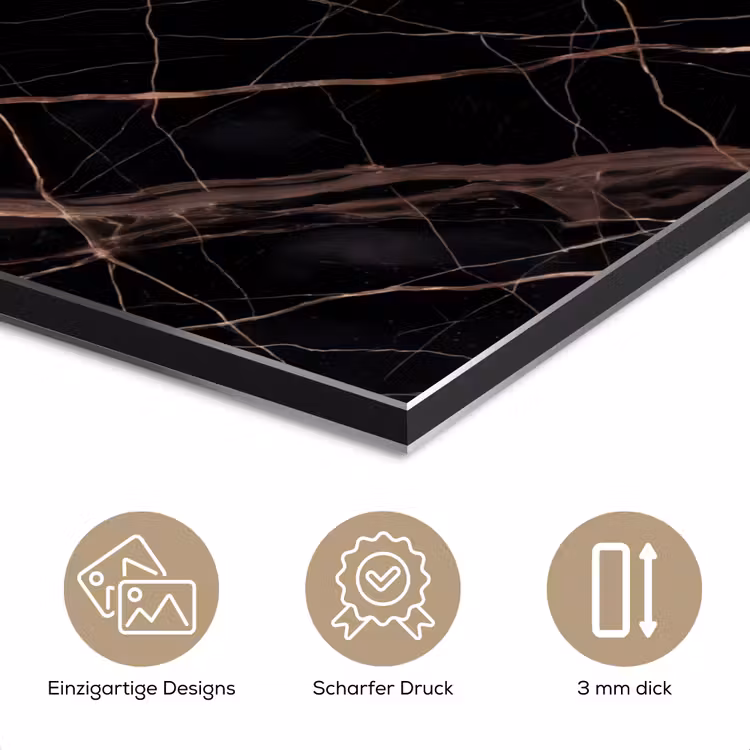 Marmer - Goud - Patroon - Luxe - Zwart aluminium wit klein -closeup_DE