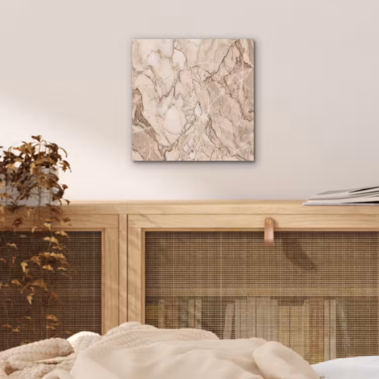 Marmer - Aderen - Textuur - Beige - Modern aluminium wit klein -sfeer3