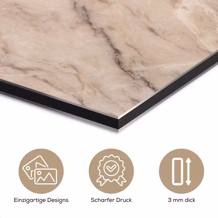 Marmer - Patroon - Abstract - Modern - Beige aluminium wit klein -closeup_DE