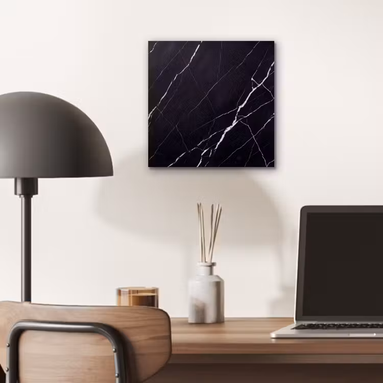 Marmer - Patroon - Abstract - Modern - Zwart aluminium wit klein -sfeer5