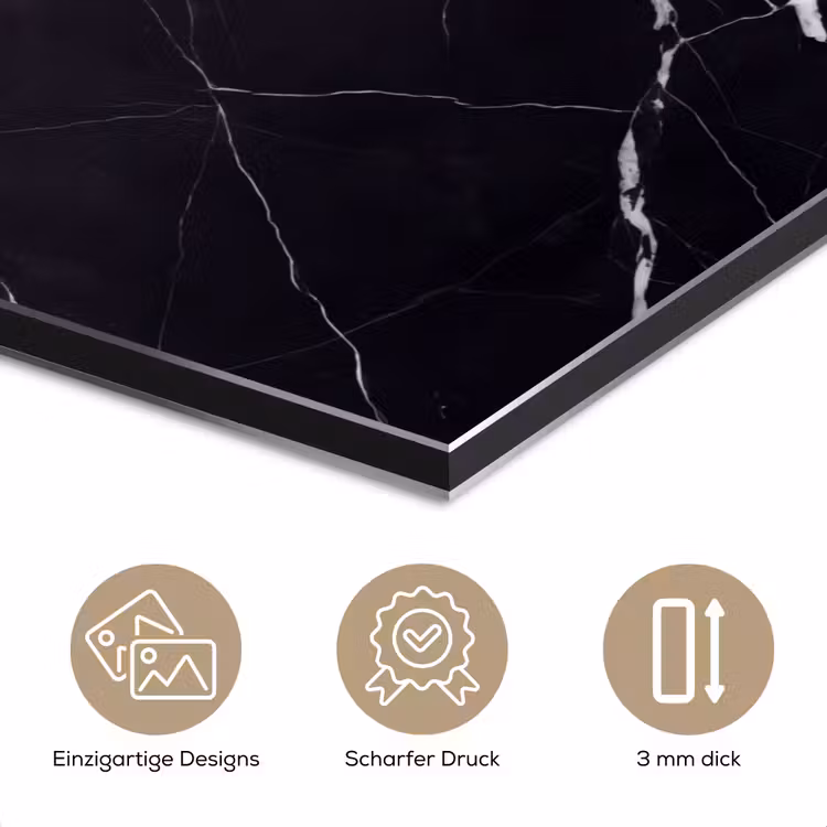 Marmer - Patroon - Abstract - Modern - Zwart aluminium wit klein -closeup_DE