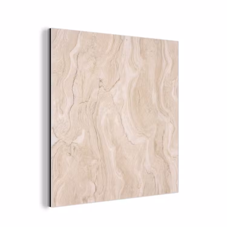 Marmer - Patroon - Beige - Steen - Abstract aluminium wit klein -3d