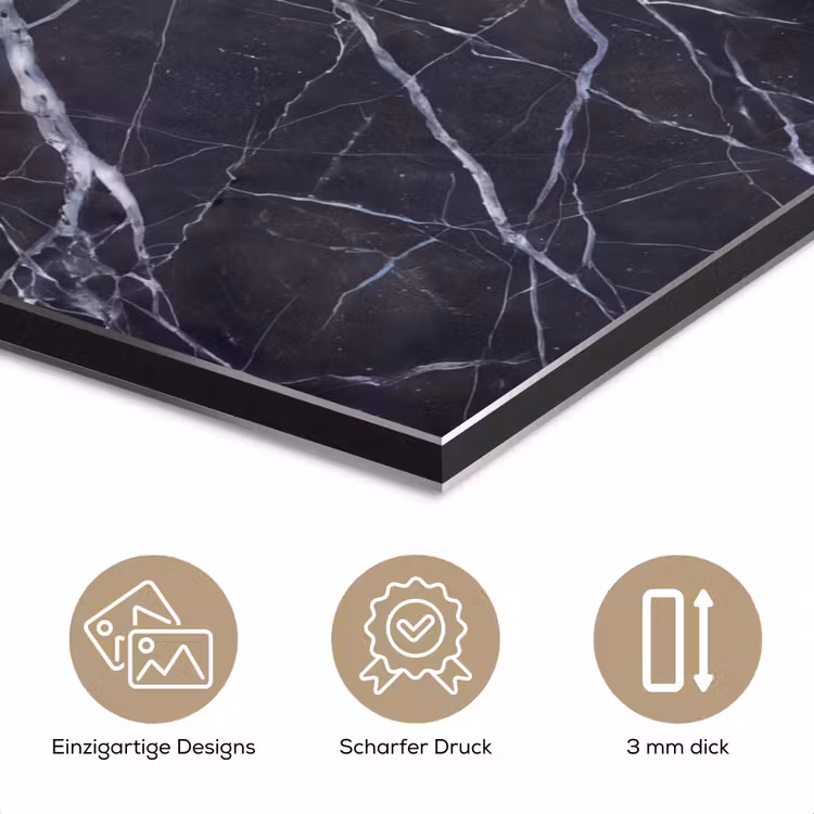 Marmer - Patroon - Modern - Zwart - Wit aluminium wit klein -closeup_DE