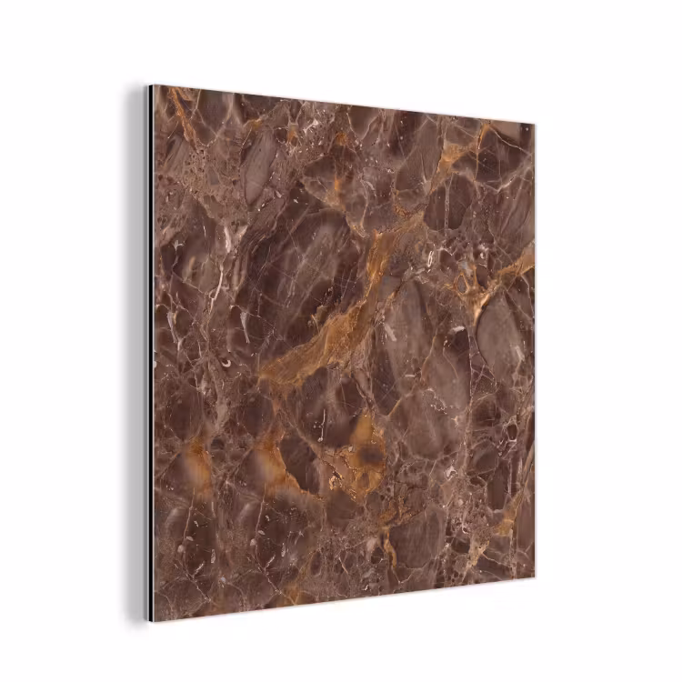 Marmer - Patroon - Natuur - Bruin - Goud aluminium wit klein -3d