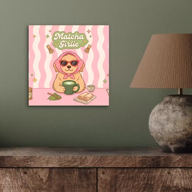 Matcha - Hond - Roze - Groen aluminium wit klein -sfeer2
