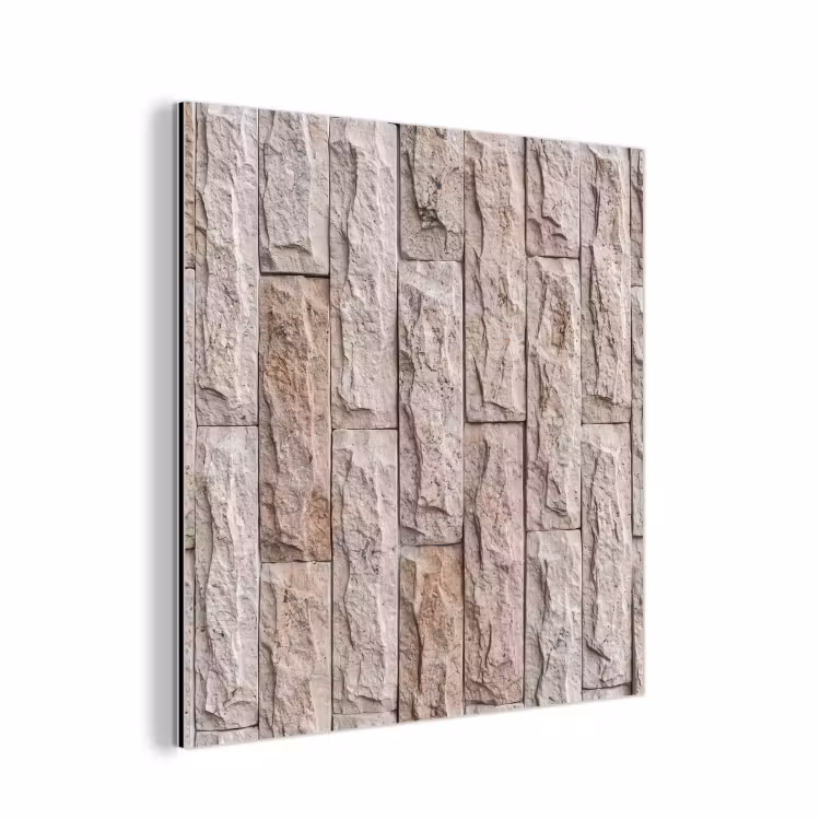 Muur - Steen - Ruw - Beige - Textuur aluminium wit klein -3d