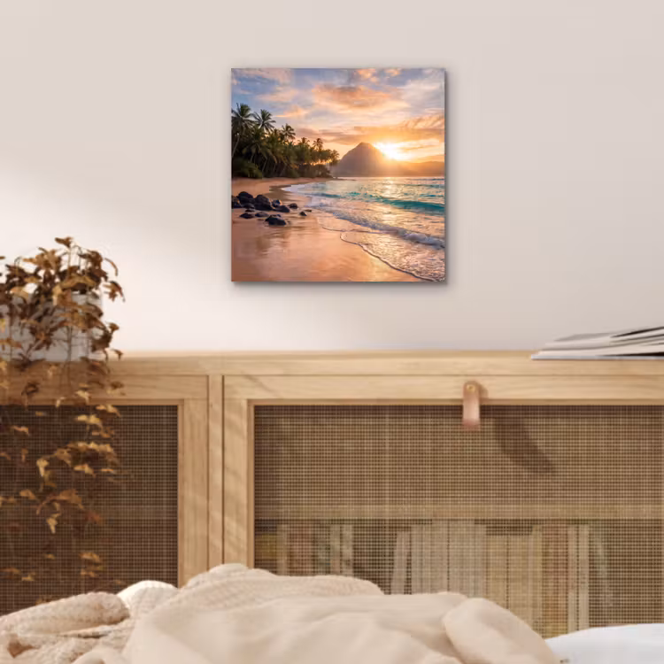 Zee - Berg - Landschap - Tropisch - Goud aluminium wit klein -sfeer3