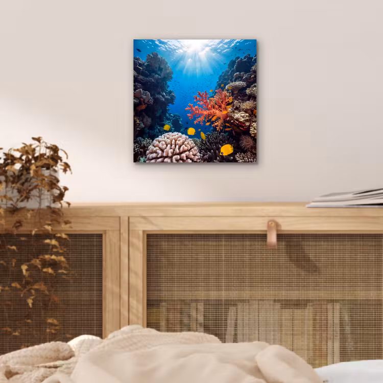 Zee - Koraalrif - Natuur - Levendig - Blauw aluminium wit klein -sfeer3