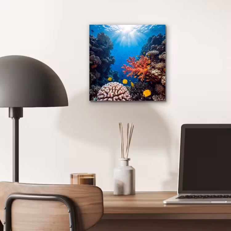 Zee - Koraalrif - Natuur - Levendig - Blauw aluminium wit klein -sfeer5