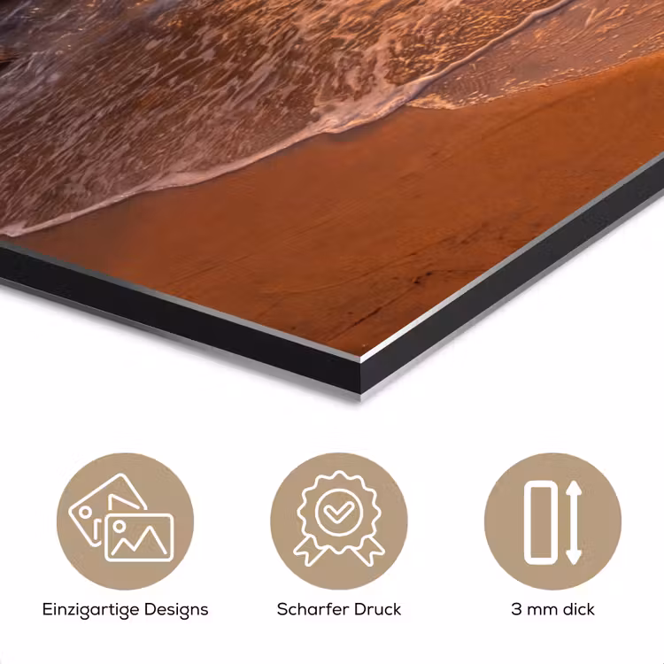 Zee - Kust - Zonsondergang - Natuur - Oranje aluminium wit klein -closeup_DE