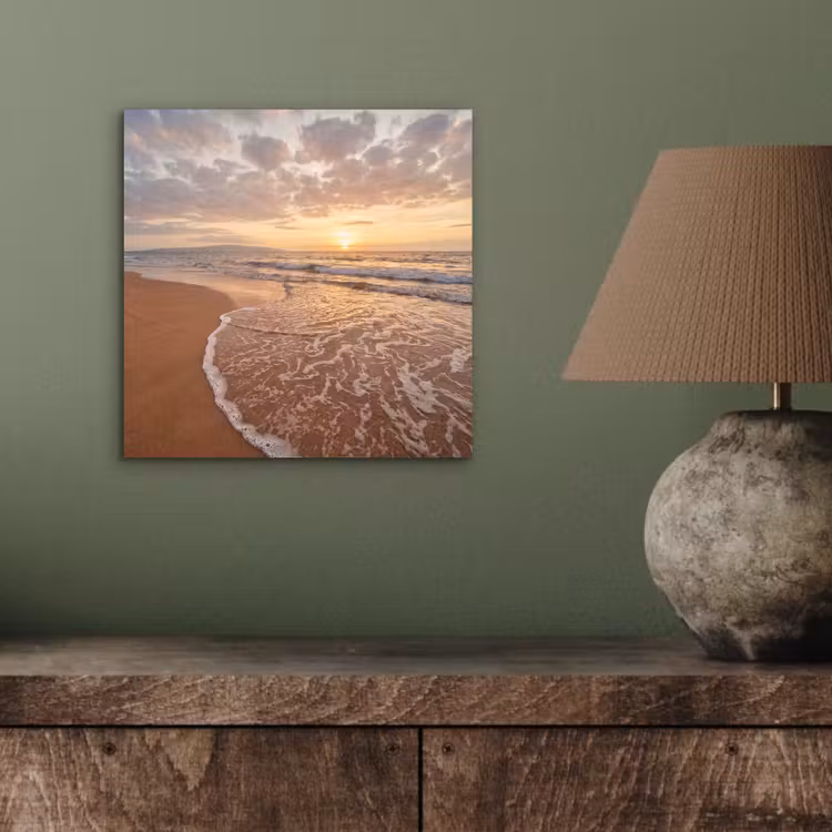 Zee - Kustlijn - Wolken - Landschap - Oranje aluminium wit klein -sfeer2