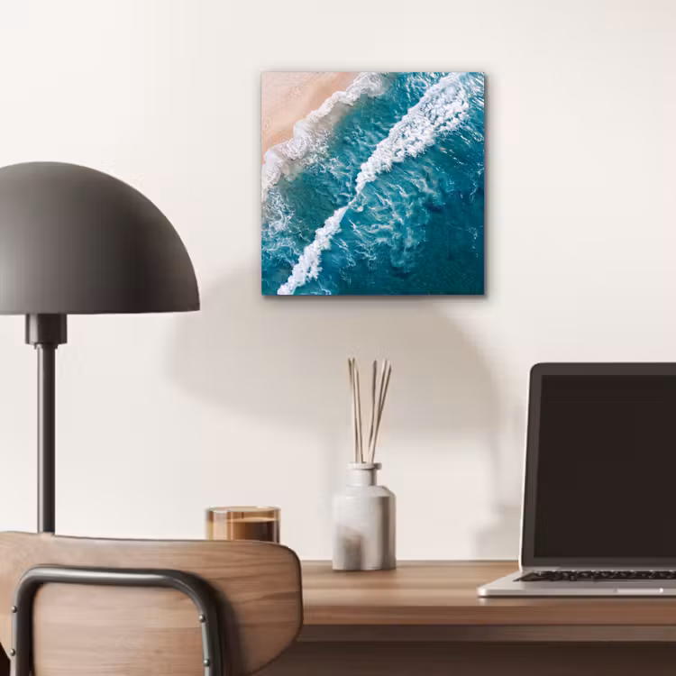Zee - Strand - Golven - Natuur - Blauw aluminium wit klein -sfeer5