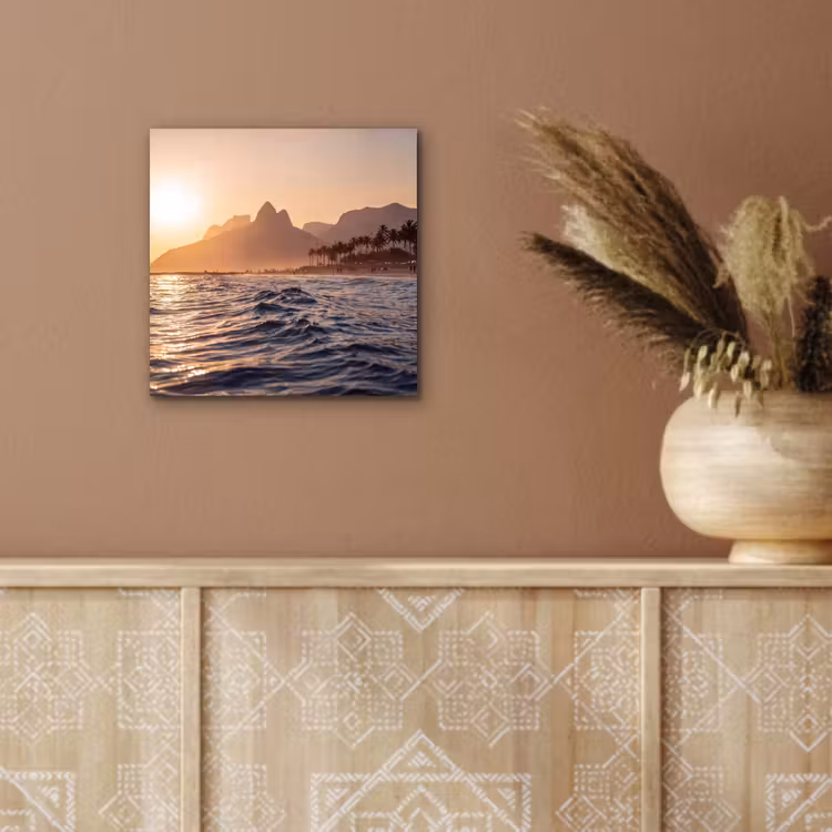 Zee - Golven - Zonsondergang - Kust - Goud aluminium wit klein -sfeer4