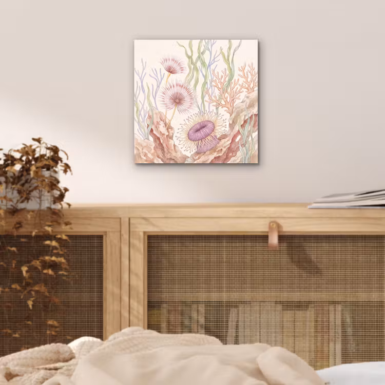 Zeeleven - Koraal - Onderwater - Illustratie - Kleurrijk aluminium wit klein -sfeer3