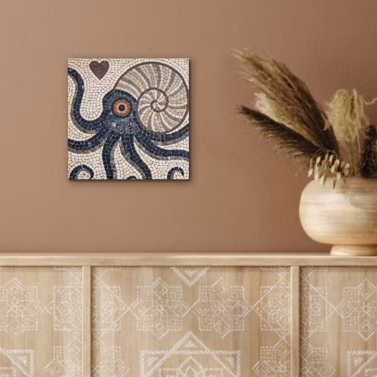 Zeeleven - Mozaïek - Kunst - Vintage - Beige aluminium wit klein -sfeer4