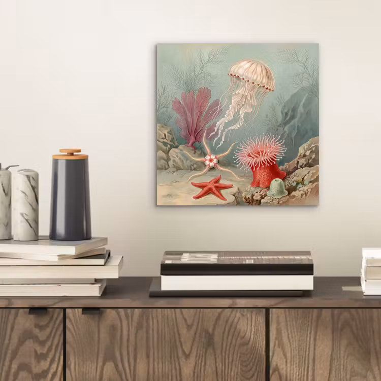 Zeeleven - Kwal - Onderwater - Illustratie - Beige aluminium wit klein -sfeer1