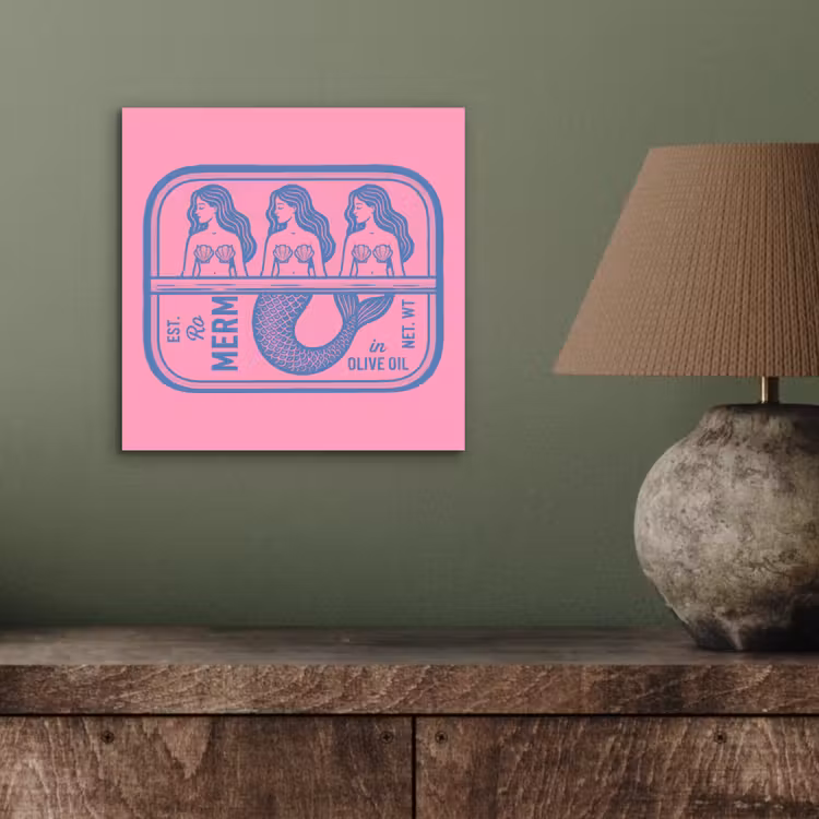 Meermin - Sardineblik - Illustratie - Roze - Retro aluminium wit klein -sfeer2