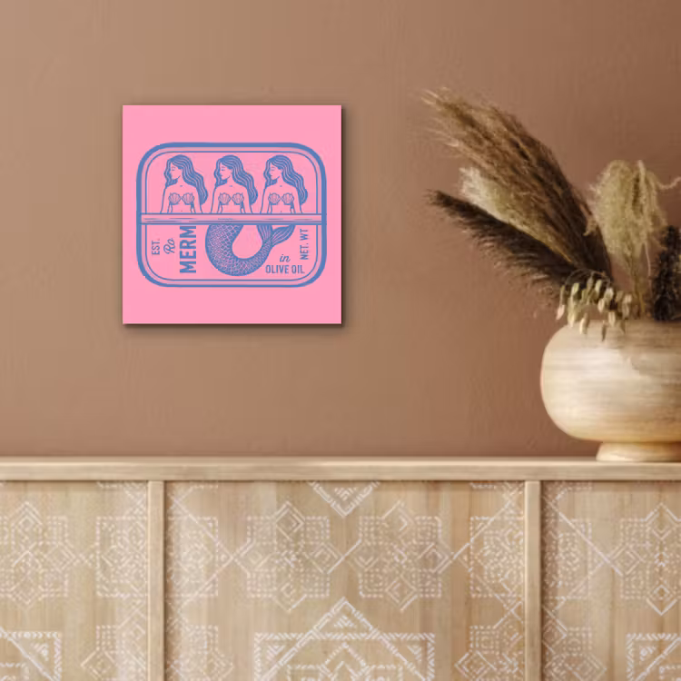 Meermin - Sardineblik - Illustratie - Roze - Retro aluminium wit klein -sfeer4