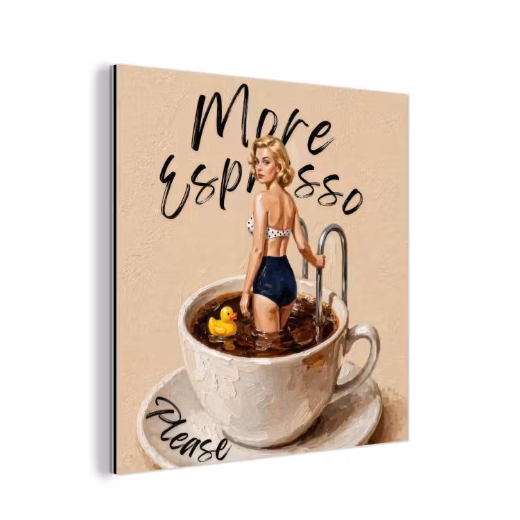 More espresso - Koffie - Eend aluminium wit klein -3d