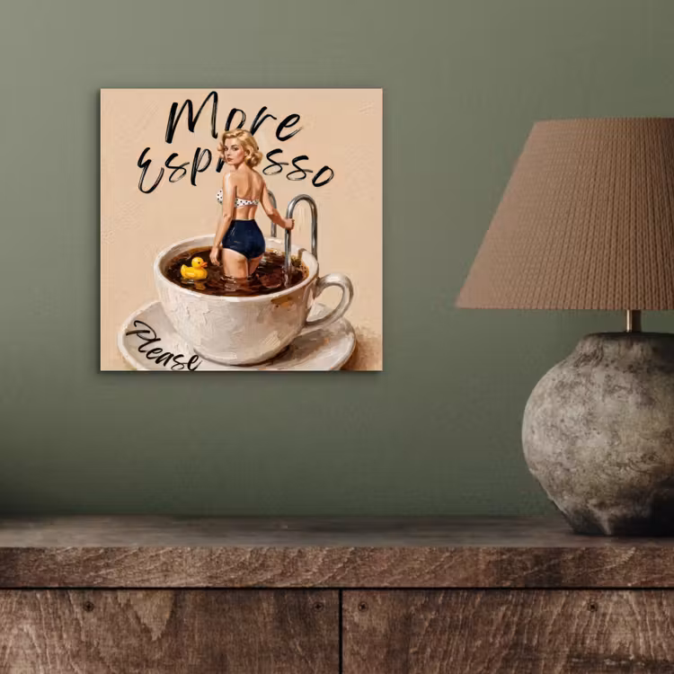 More espresso - Koffie - Eend aluminium wit klein -sfeer2