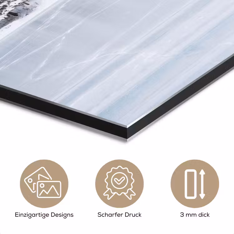 Meer - Dennen - IJs - Winter - Rustgevend aluminium wit klein -closeup_DE