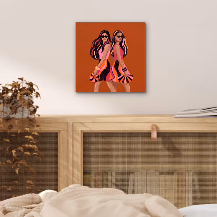 Mensen - Duo - Mode - Illustratie - Kleurrijk aluminium wit klein -sfeer3