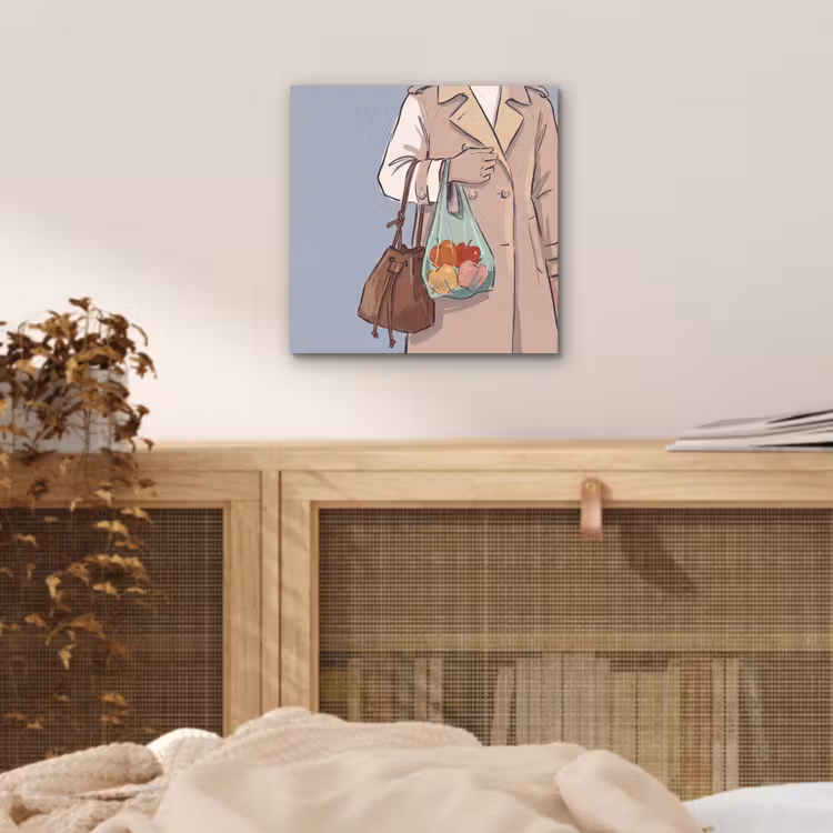 Mensen - Boodschappen - Stadsleven - Modern - Kleurrijk aluminium wit klein -sfeer3