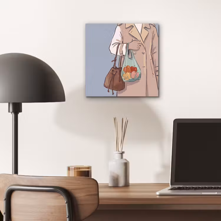 Mensen - Boodschappen - Stadsleven - Modern - Kleurrijk aluminium wit klein -sfeer5