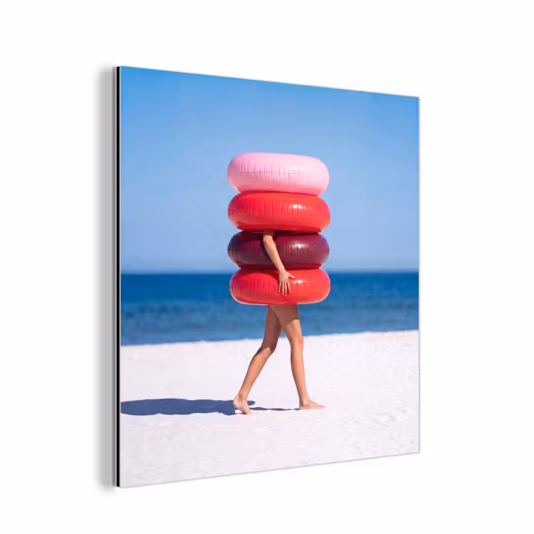 Mensen - Strand - Zomer - Recreatie - Kleurrijk aluminium wit klein -3d