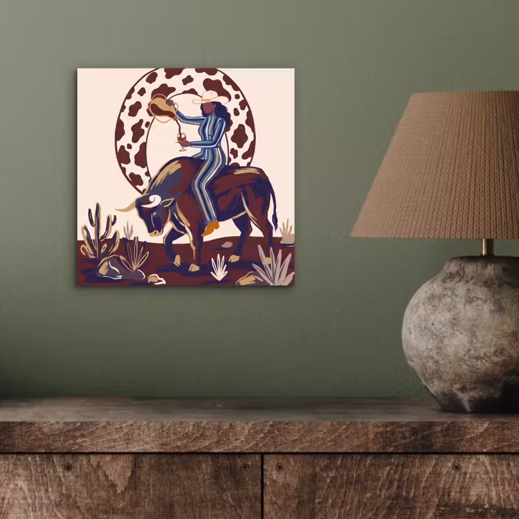 Mensen - Dieren - Cowboy - Abstract - Kleurrijk aluminium wit klein -sfeer2