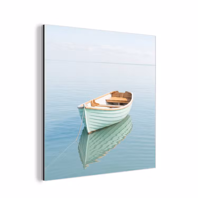 Minimalistisch - Boot - Zee aluminium wit klein -3d