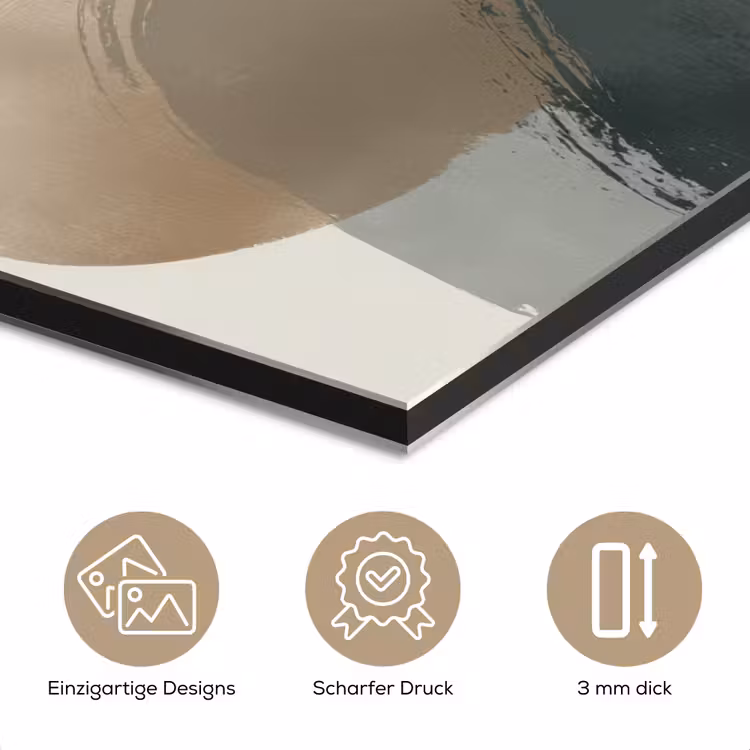 Minimalistisch - Cirkels - Penseelstreken - Beige aluminium wit klein -closeup_DE