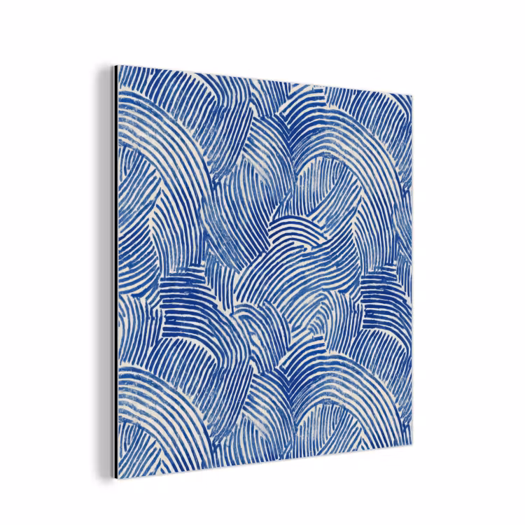 Modern - Abstract - Blauw aluminium wit klein 46 -3d
