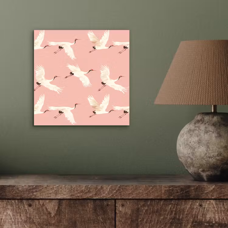 Modern - Kraanvogels - Roze aluminium wit klein 46 -sfeer2