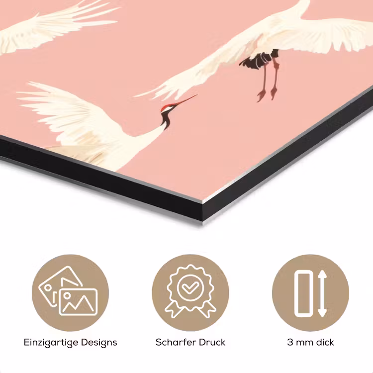 Modern - Kraanvogels - Roze aluminium wit klein 46 -closeup_DE