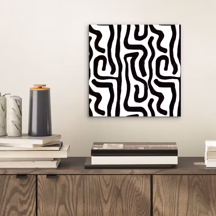 Modern - Lijnen - Zwart aluminium wit klein 46 -sfeer1