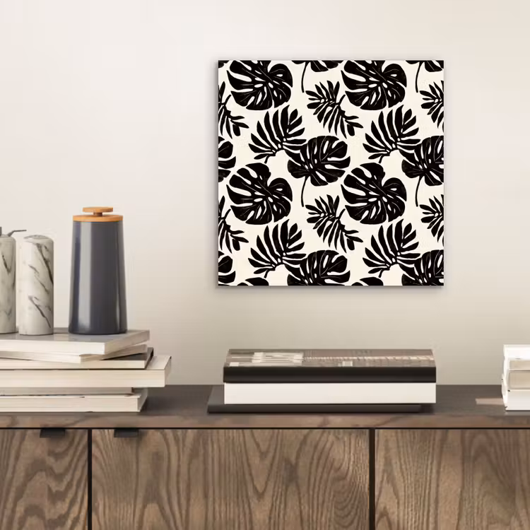 Modern - Monstera - Zwart aluminium wit klein 46 -sfeer1