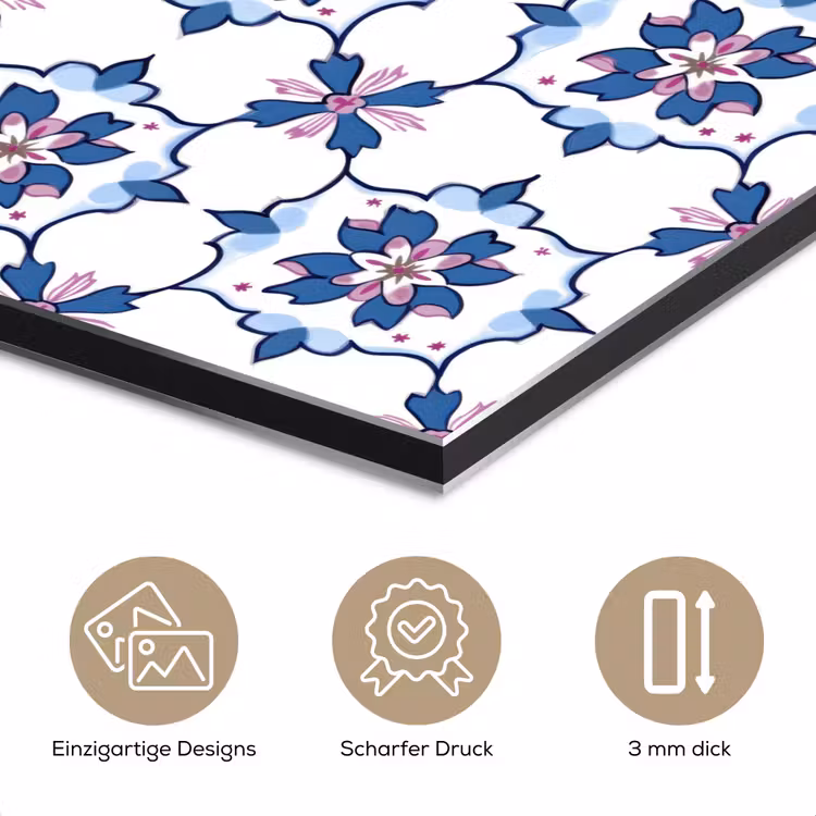 Modern - Patroon - Blauw - Roze aluminium wit klein 46 -closeup_DE