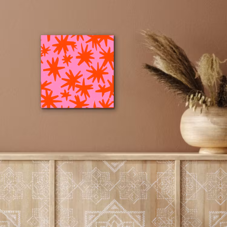Modern - Sterren - Roze aluminium wit klein 46 -sfeer4