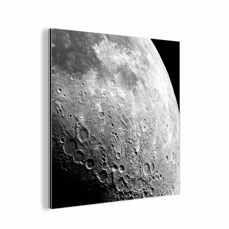 Alu-Dibond-Bild - Mond – Krater – Weltraum - Maan - Kraters - Ruimte aluminium wit klein